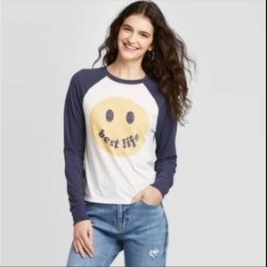 Jr Long sleeve Smiley face Best Life top